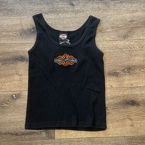 Harley-Davidson Black Tank Top with Orange Logo